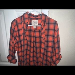 St Johns Bay men’s orange flannel size S